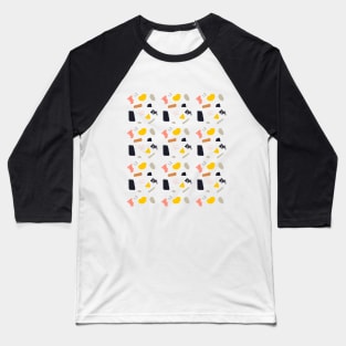 Mid Century Abstract Squiggle Pops Baseball T-Shirt